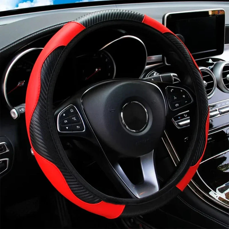 Capa de Volante Universal Antiderrapante em Couro PU 38cm | Velox Motors