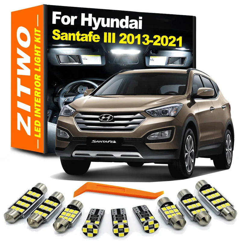 Kit Lâmpadas LED Internas Automotivas para Hyundai Santa Fe | Velox Motors