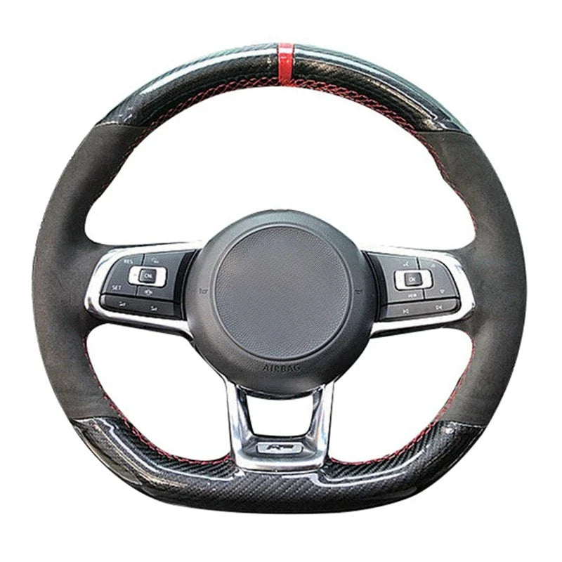 Capa de Volante em Couro Suede para VW Golf Polo GTI Costura Manual | Velox Motors