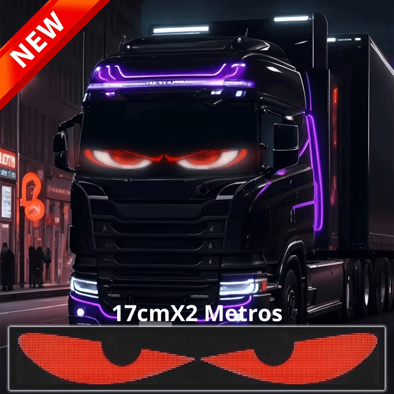 Tela Flexível de LED para Carros e Caminhões - Display Digital com Controle via App Velox Motors